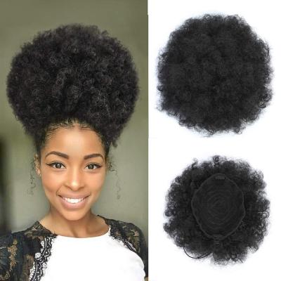 China Deep Wave Synthetic Fiber Hair Extension Hair Bun BLACK BLACK Wig Hair Piece for sale