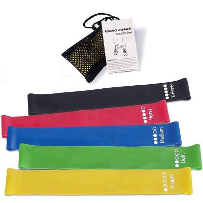 China Home Exercise Custom Printed Sport Set Fitness Latex Loop Resistanc Tension Resistance Training Bands Elastic for sale