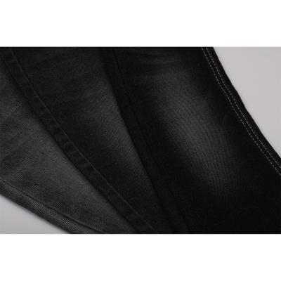 China Breathable Hot Sale Stretch Black Denim Fabric 11oz Super Black Elastic Jeans Fabric for sale