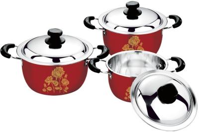 China 2016 hot sales 6/8 cookware set with color +flower &stainless steel classical pot &cooking pot for sale