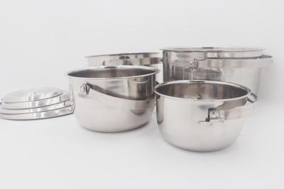 China 15,18,21,24,27cm 5pcs  Kitchen tools travel camping outfit cooking sets stainless steel basin lid soup cooking pot à venda