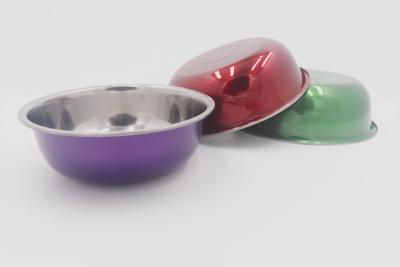 中国 3pcs  Cookware set colorful wash basin different size stainless steel mixing bowl 販売のため