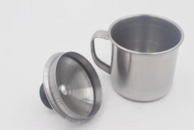 China 11cm Caitang factory customized tea mugs metal steel travel cup with cover zu verkaufen