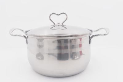 Chine pot de ragoût à cuire en acier de polissage en métal de marmite à bouillon de miroir de vaisselle de cuisine de 16,18cm avec la poignée à vendre