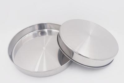 中国 28.32.36cm Cookware set different size cake baking tray big round steel pizza plate 販売のため