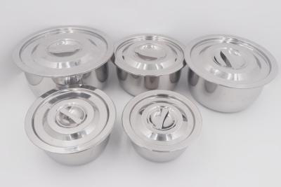 中国 10pcs Commercial cooking pots stainless steel basin lid soup cookware set pasta cooking pot 販売のため