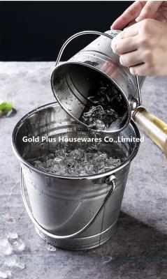 China 0.8L Promotion outdoor stainless steel ice bucket with handle for bar metal champagne beer wine keg cooler zu verkaufen