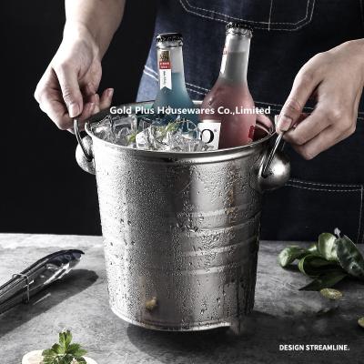 中国 9L Newest style stainless steel ice bucket bar champagne ice buckets ice barrel for beer 販売のため