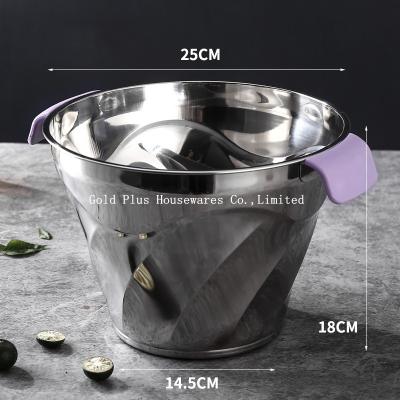 China 620g Custom metal steel round shape beer ice bucket for sale big capacity custom logo bar wine beer wine cooler zu verkaufen