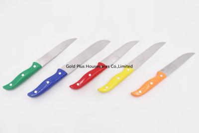 Cina 6 inches Cheap sharp cooking knife set kitchen carbon steel private label fruit knife with hard plastic handle in vendita