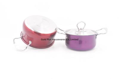 Cina 16-20cm New design various size aluminum non-stick casserole stainless steel cooking soup hot pot in vendita