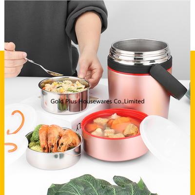 Κίνα Keep hot 12 hours stainless steel food lunch box  2.2L pink color food thermos vacuum flask thermos προς πώληση