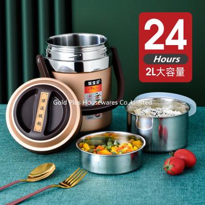 China Stackable leakproof food warmer vacuum lunch box for office 1.6L modern food grade metal bento OEM storage box zu verkaufen