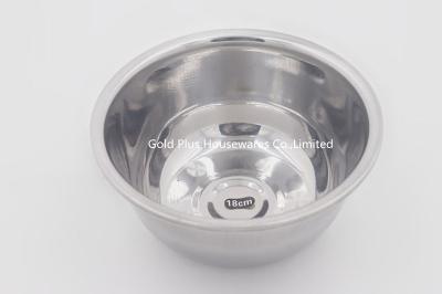 China cuenco de ensalada de acero inoxidable del bol grande del lavabo del metal barato del artículos de cocina del 18cm en venta