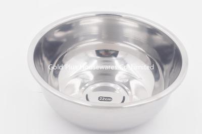 China 22cm Manufacturers ordinary round kitchen stainless steel washing basin food serving stainless steel tray à venda