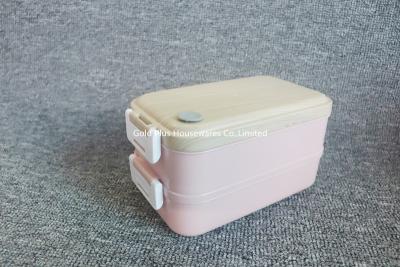 China Food carrier for school students stainless steel insulated lunch box leak proof wooden style food container with handle for sale