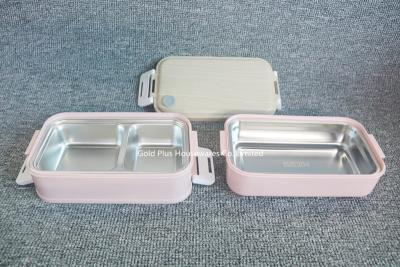 China Amazon top seller two-compartment stainless steel bento lunch box plastic promotional bento box for sale