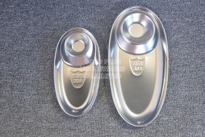 China Japanese style oval food plate with sauce dish reusable eco-friendly food plate stainless steel kimchi plate for sale