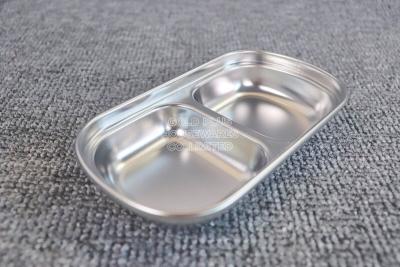 China Supplies rectangular dinner dish plate  4 compartments stainless steel tableware silver sushi saucer dish à venda