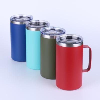 China 600ml Portable stainless steel wine tea cup large capacity beer coffee cups double wall vacuum insulated travel mug for sale