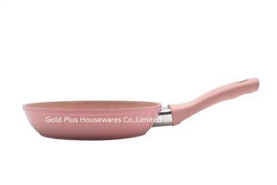 China Business gifts fruit color aluminum baking fry pan 16cm stone marble non stick frying pan with anti scalding handle zu verkaufen