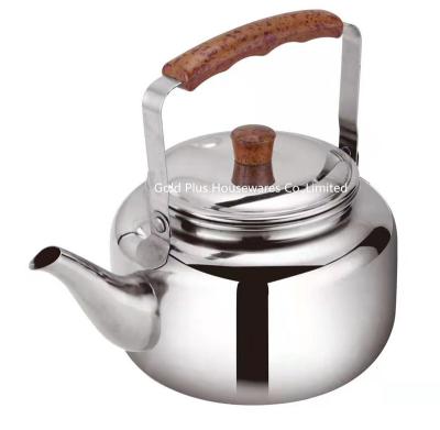 Cina Home and camping metal tea pots 2L hot selling stainless steel natural color whistling kettle in vendita