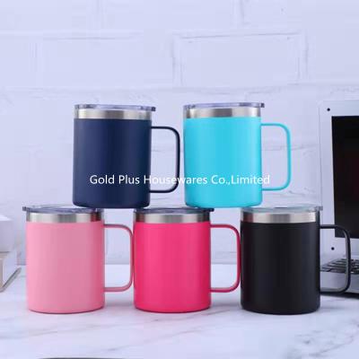 China Camping metal steel tumbler mugs with spill proof lid 330ml multi purpose beer coffee milk drinking cup for sale