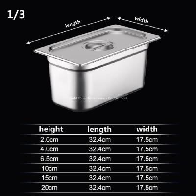 China High-volume buffet service food pan eco-friendly restaurant serving chafing dish 1/3 serving dish with lid zu verkaufen