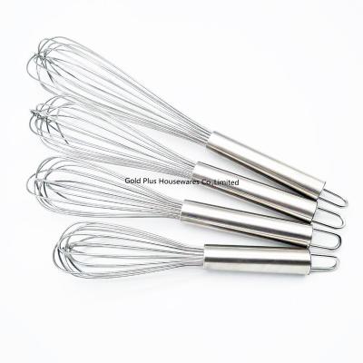 China Amazon hot selling cooking cake baking tool household beater kitchen gadgets non stick manual metal egg whisk Te koop