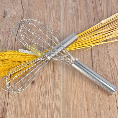 중국 Kitchenware tools heavy duty stainless steel handle balloon egg whisk wire whisk manual egg beater 판매용