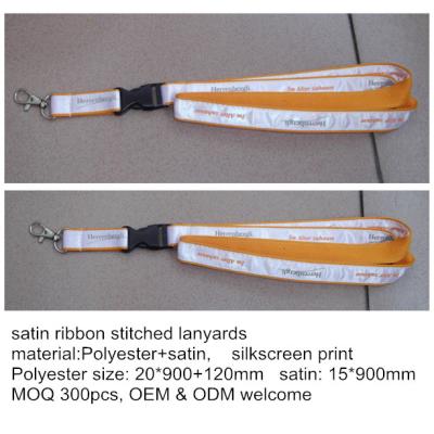 China Tailored double layer satin lanyard, China satin lanyard supplier for corporate logo gift for sale