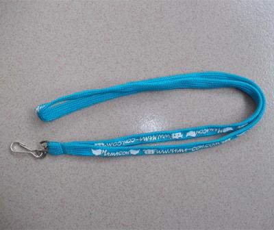 China Polyester tubular lanyards with swivel hook J hook, China factory polyester tube straps, for sale