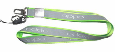 China OEM reflective printed neck lanyard straps,high visibility reflective neck strap lanyards, for sale