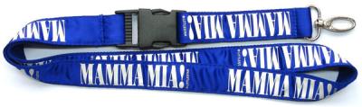 China Premium polyester satin stitched neck lanyards, corporate logo printed safety neck straps, for sale