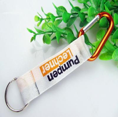 China Polyester kort sleutelkoord met aluminium Carabiner, de houders kort sleutelkoord van de metaalflesopener Te koop