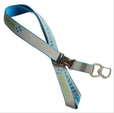 China Multi-functional reflective neck lanyard with metal bottle opener hook and metal buckle, for sale