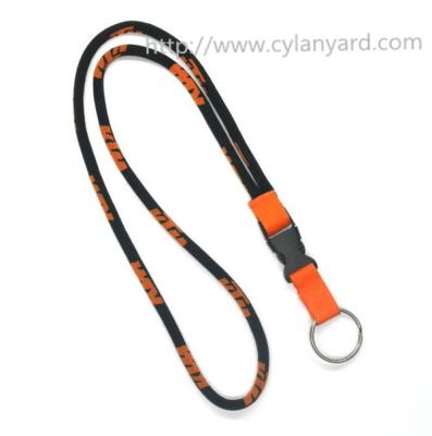 China Fabric round cord key holder lanyard with ABS detachable buckle, jacquard logo rope cord, for sale