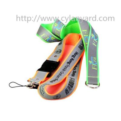 China Safety visible reflective lanyard ribbon, visible at night, reflective strap lanyards, for sale