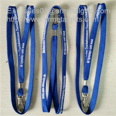 China Wholesale tubular polyester ribbon lanyard with metal sheet crimp, cheap tube lanyards, for sale