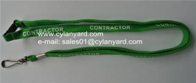 China Polyester tubular neckstraps with metal sheet crimp and J hook for sale