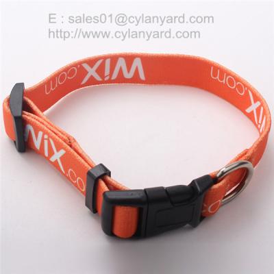 China Imprint Polyester Adjustable Dog Collars, China pet supply factory for sale