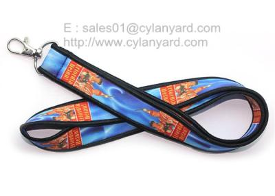 China Dye sublimation neoprene neck strap with overlock edge for sale