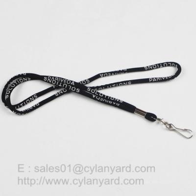 China Round cord rope key holder lanyard, comfortable fabric round cord neck straps, for sale