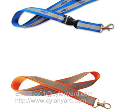 China Secure reflective band lanyards with visibility at night, printed reflective lanyards for sale