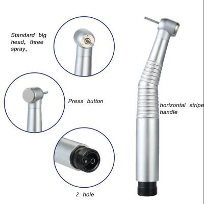 China Box With LED Or Without LED Product 2 Or 4 Holes Dental Handpiece 3 Holes Dental Push Button Handpiece High Speed ​​Water Jet For Dental Turbine With Sliver Tail for sale