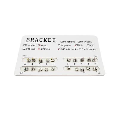 China Hospitals Products Factory Price Dental Orthodontic Materials Bracket 20 Pcs Mini Roth 0.022 345 Slots With Brackets For Teeth Clinic for sale