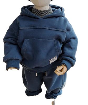 China Casual Autumn 2 PCS Kids Sweat Suits Woolen Boys Clothing Sets Suit High Quality for sale