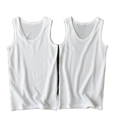 China Quick dry breathable 100% cotton anti-pilling white sports mesh fabric tank top in men's knitwear wholesale for sale