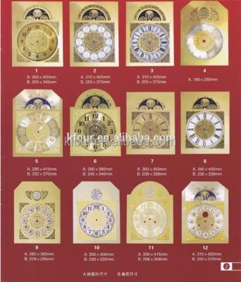 China Chinese high quality KFOUR clock face grandfather clock face clock dial shape component part for sale