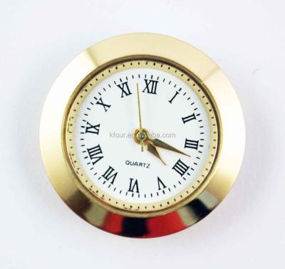 China Artware 27mm Watch Insert Mini Quartz Silver Main Watch Insert Bezel Gold Clock With Button Cell for sale